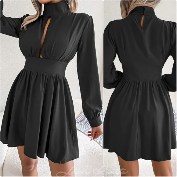 Bold and Flirty Turtleneck Mini Dress - Picture 9 of 10